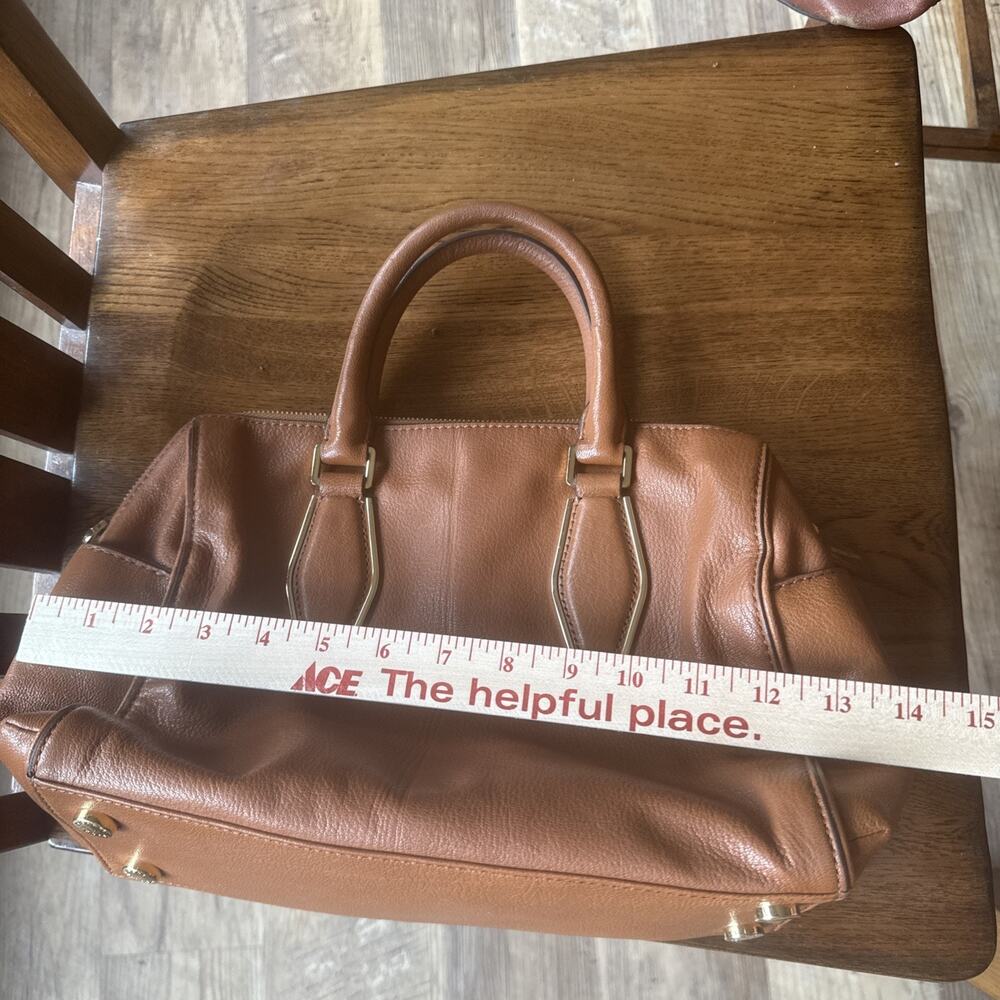 Michael Kors Handbag Women's Brown Grain Leather Zipper Pockets Double Handle - Picture 10 of 14